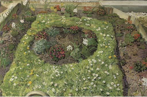 Wikioo.org - The Encyclopedia of Fine Arts - Painting, Artwork by Stanley Spencer - Cottage Garden