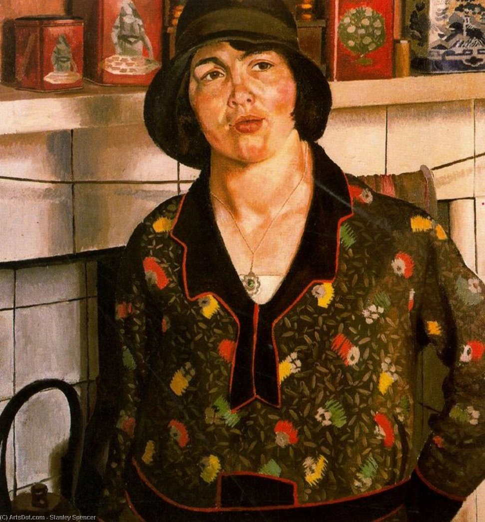 Wikioo.org - The Encyclopedia of Fine Arts - Painting, Artwork by Stanley Spencer - Country girl. Elise