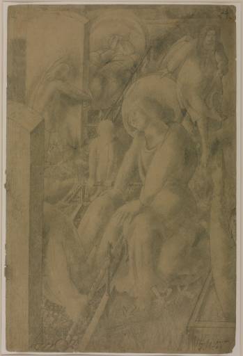Wikioo.org - Bách khoa toàn thư về mỹ thuật - Vẽ tranh, Tác phẩm nghệ thuật Stanley Spencer - Drawing for Right Panel of `Resurrection. Tidying'