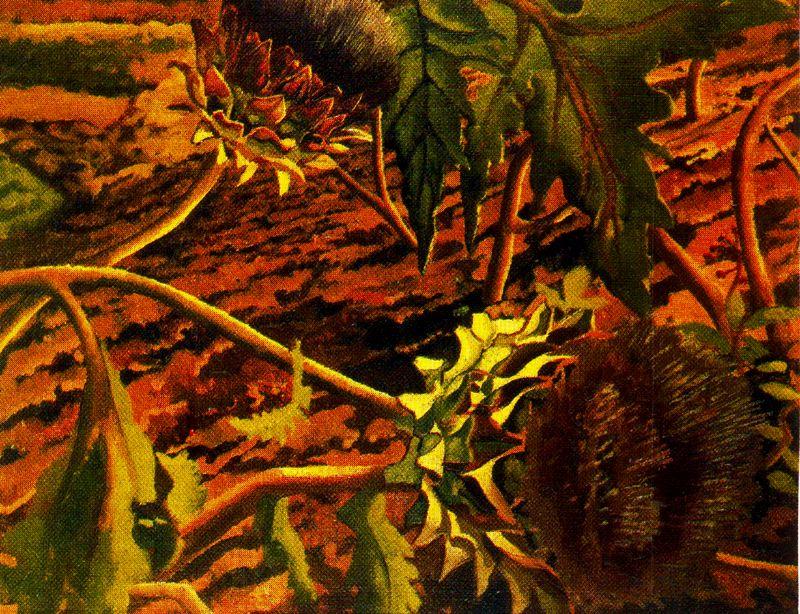 Wikioo.org – La Enciclopedia de las Bellas Artes - Pintura, Obras de arte de Stanley Spencer - Floración Alcachofas