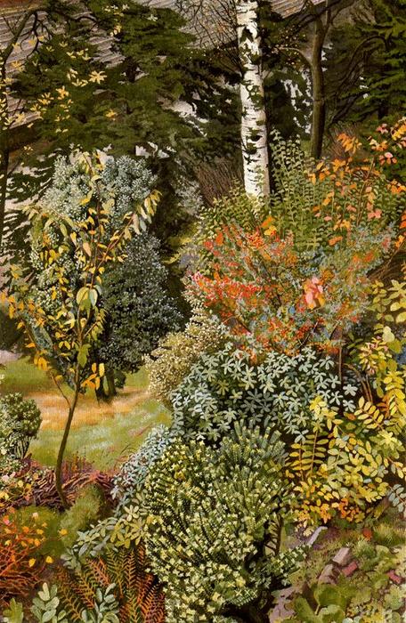 Wikioo.org - The Encyclopedia of Fine Arts - Painting, Artwork by Stanley Spencer - Garden Scene. Port Glasgow