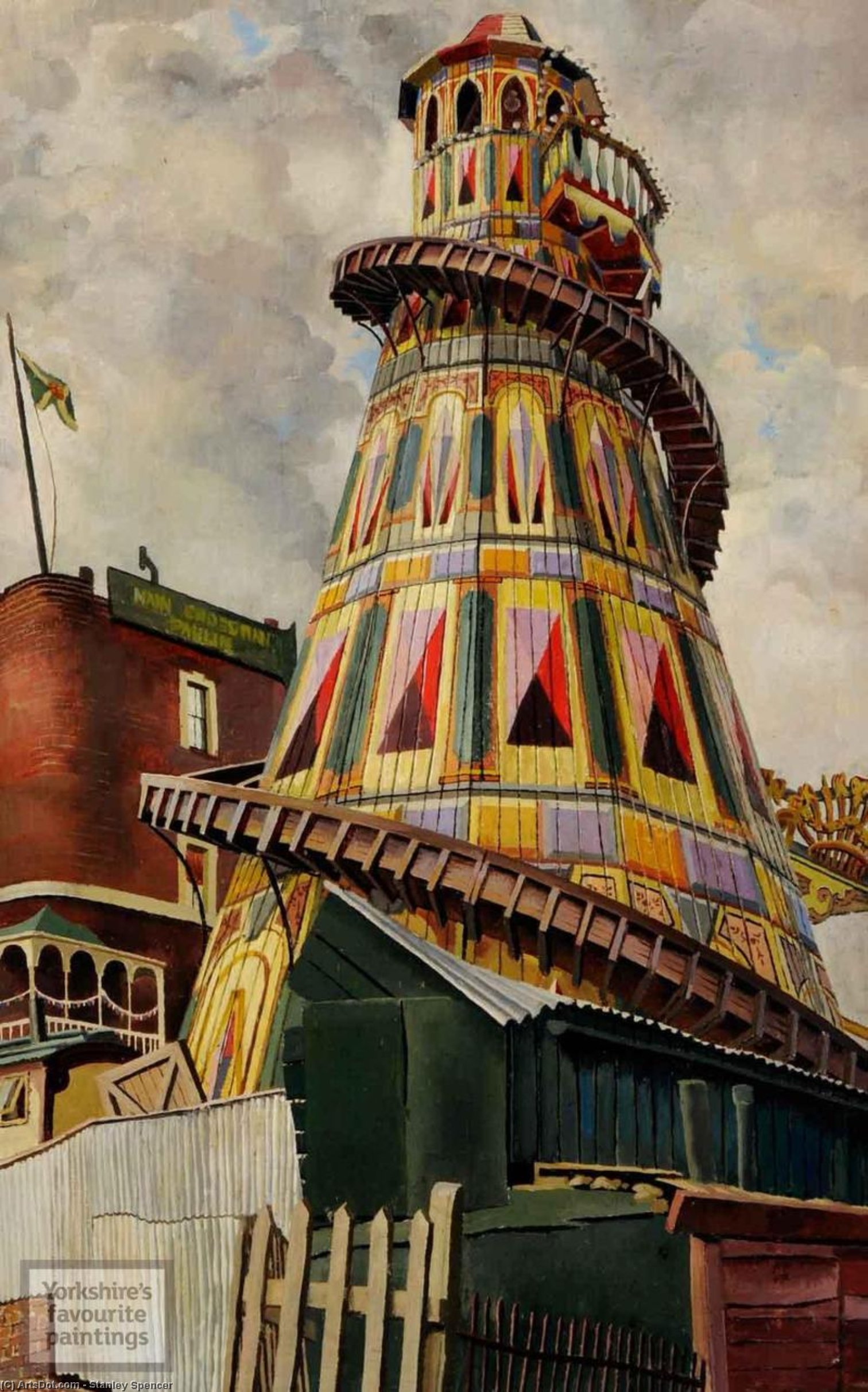 Wikioo.org - The Encyclopedia of Fine Arts - Painting, Artwork by Stanley Spencer - Helter Skelter. Hampstead Heath