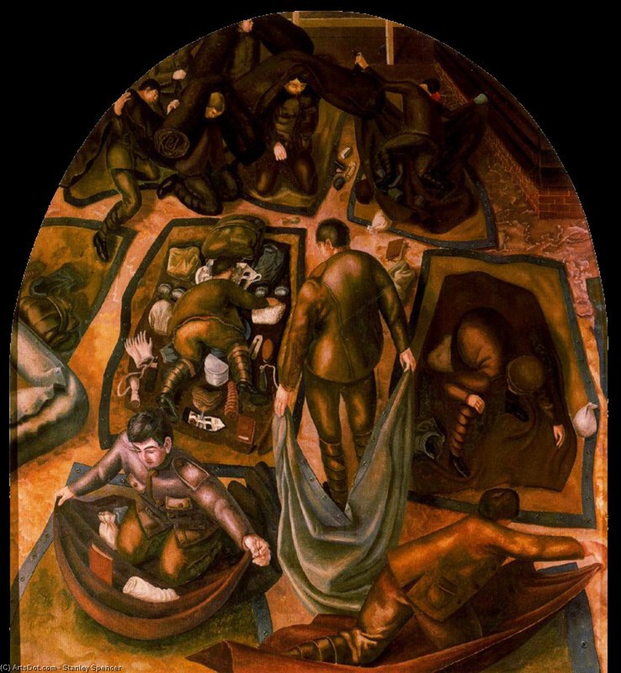 Wikioo.org - The Encyclopedia of Fine Arts - Painting, Artwork by Stanley Spencer - Kit inspection