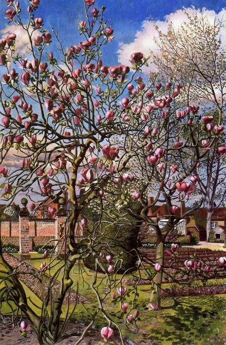 Wikioo.org - The Encyclopedia of Fine Arts - Painting, Artwork by Stanley Spencer - Landscape with Magnolia. Odney club
