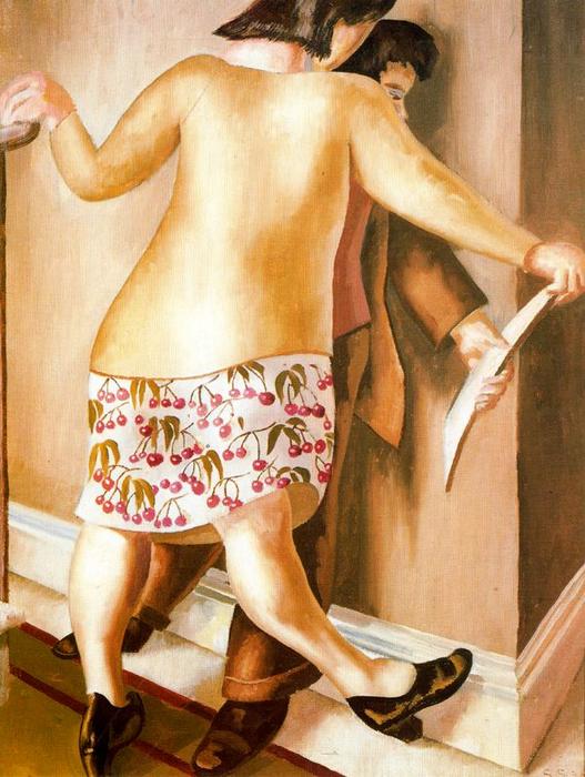 Wikioo.org - The Encyclopedia of Fine Arts - Painting, Artwork by Stanley Spencer - On the Landing or Looking at a Drawing