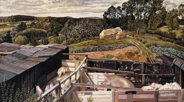 Wikioo.org - The Encyclopedia of Fine Arts - Painting, Artwork by Stanley Spencer - Rickett's Farm, Cookham Dene