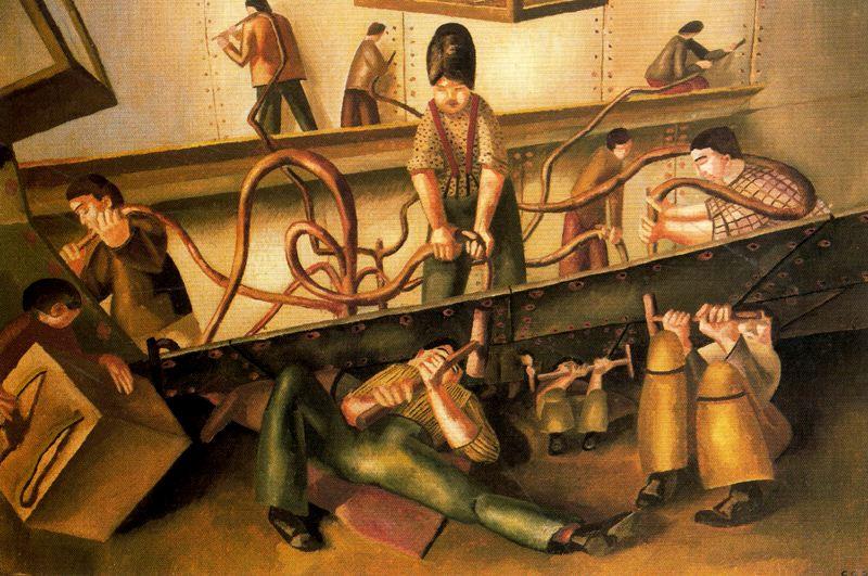 Wikioo.org - The Encyclopedia of Fine Arts - Painting, Artwork by Stanley Spencer - Riveters