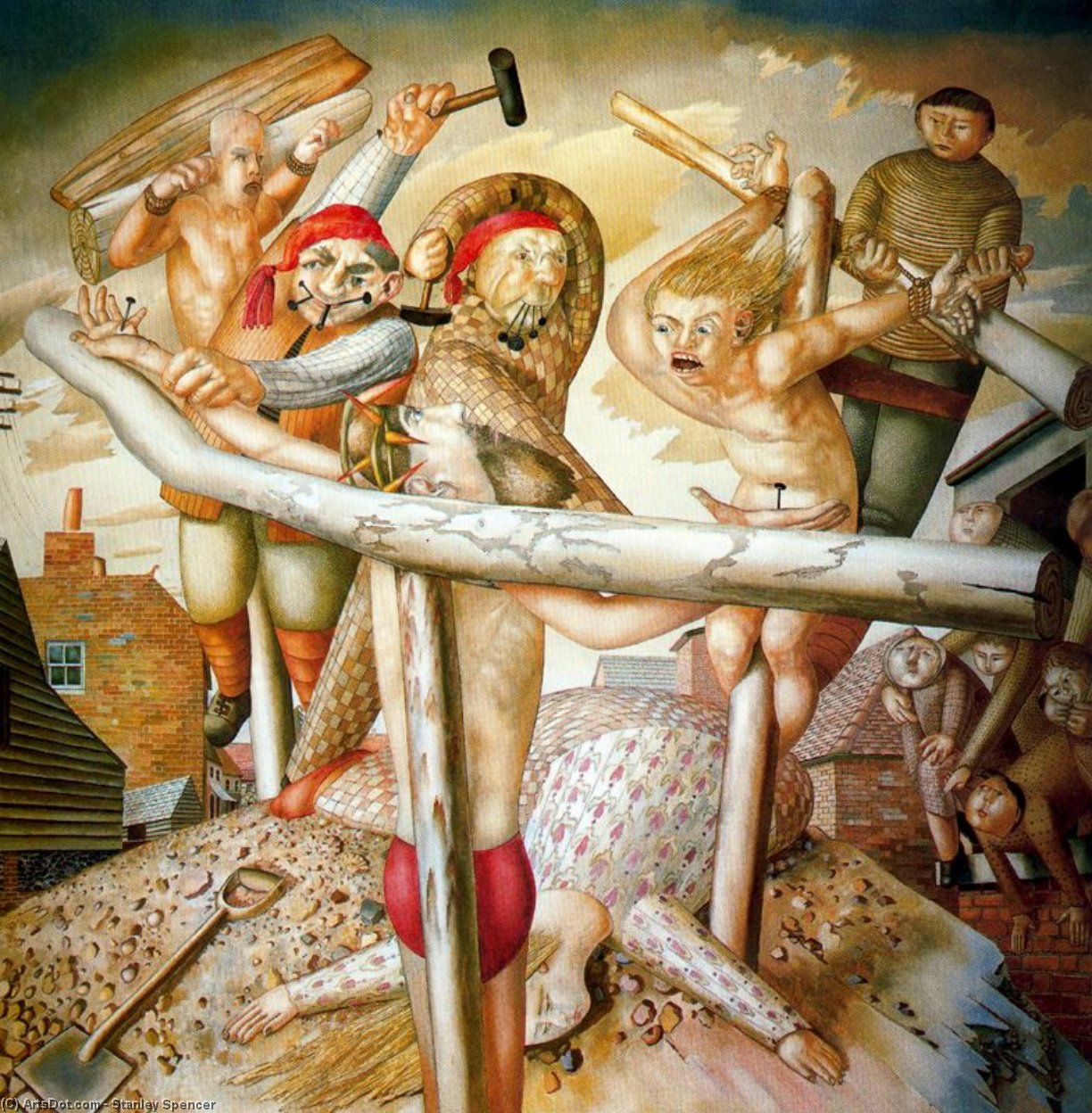 Wikioo.org - The Encyclopedia of Fine Arts - Painting, Artwork by Stanley Spencer - The Crucifixion