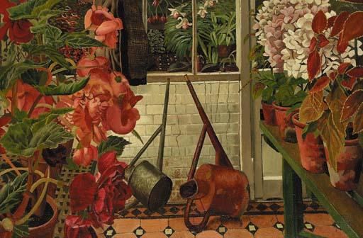 WikiOO.org - Εγκυκλοπαίδεια Καλών Τεχνών - Ζωγραφική, έργα τέχνης Stanley Spencer - The Greenhouse