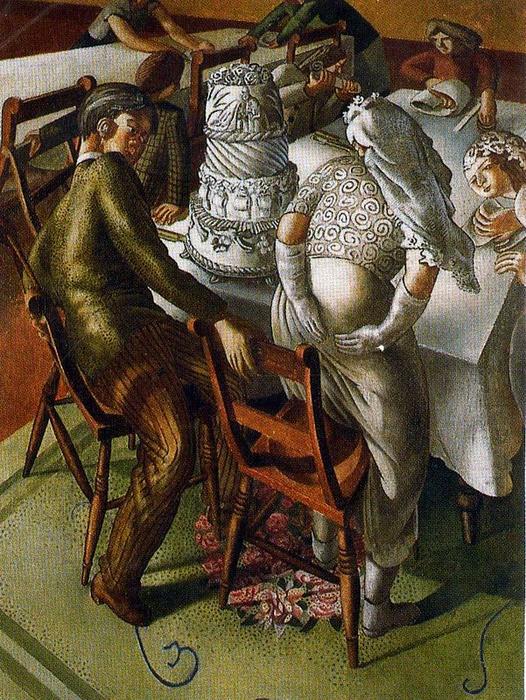 Wikioo.org - The Encyclopedia of Fine Arts - Painting, Artwork by Stanley Spencer - The Marriage at Cana. Bride and Bridegroom