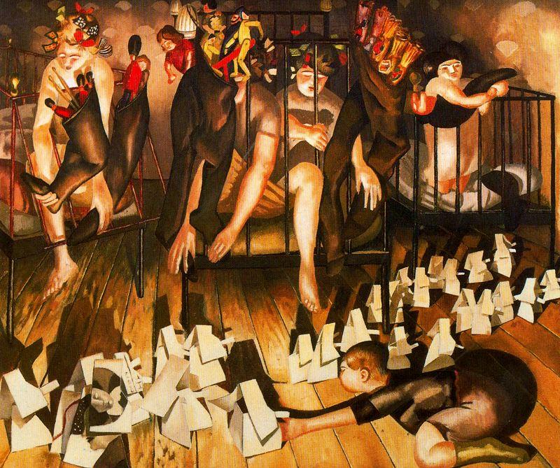 Wikioo.org - The Encyclopedia of Fine Arts - Painting, Artwork by Stanley Spencer - The Nursery or Christmas Stockings
