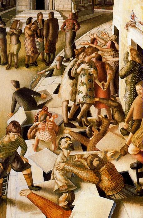 WikiOO.org - Encyclopedia of Fine Arts - Maleri, Artwork Stanley Spencer - The Resurrection with the Raising of Jairus's daughter 1