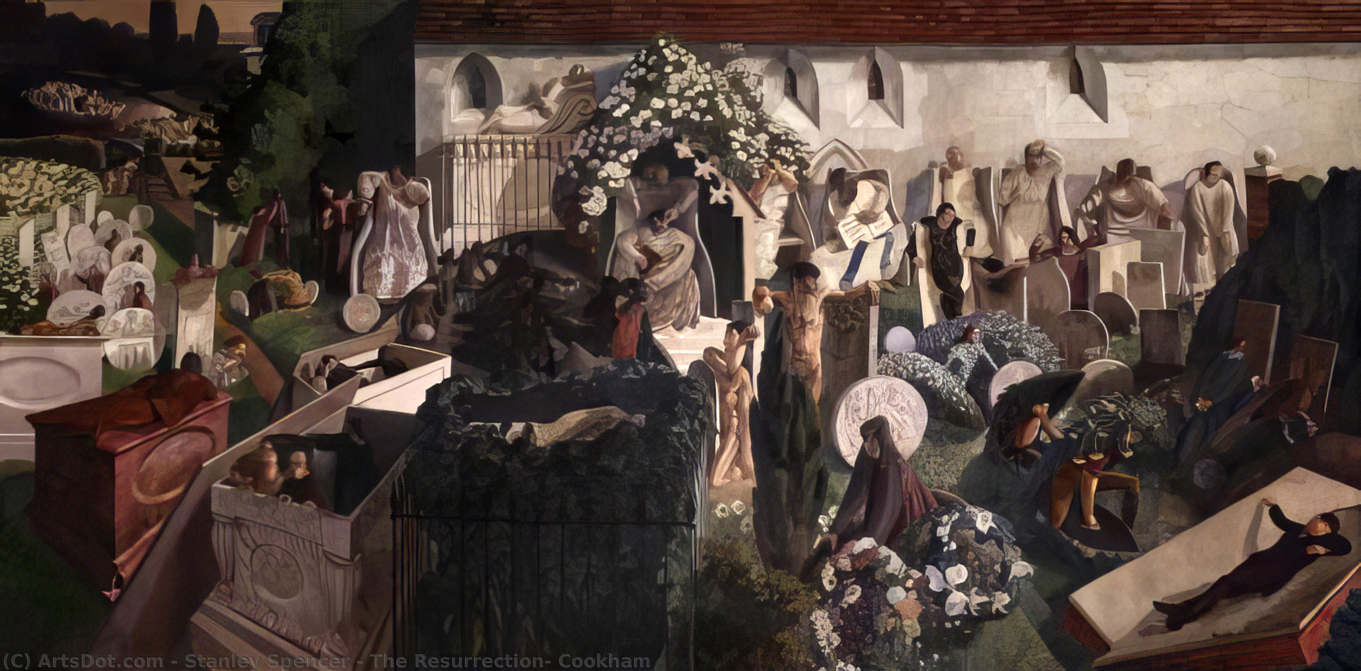 WikiOO.org - Encyclopedia of Fine Arts - Maleri, Artwork Stanley Spencer - The Resurrection, Cookham