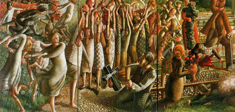 Wikioo.org - The Encyclopedia of Fine Arts - Painting, Artwork by Stanley Spencer - The Resurrection. Rejoicing