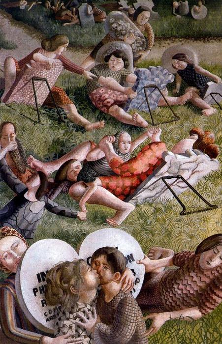 Wikioo.org - The Encyclopedia of Fine Arts - Painting, Artwork by Stanley Spencer - The Resurrection. Reunion 2