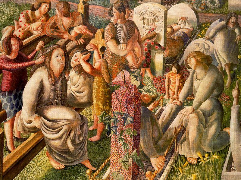 Wikioo.org - Die Enzyklopädie bildender Kunst - Malerei, Kunstwerk von Stanley Spencer - Die Auferstehung. Aufräumen