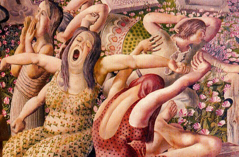 Wikoo.org - موسوعة الفنون الجميلة - اللوحة، العمل الفني Stanley Spencer - The Resurrection. Wakin up