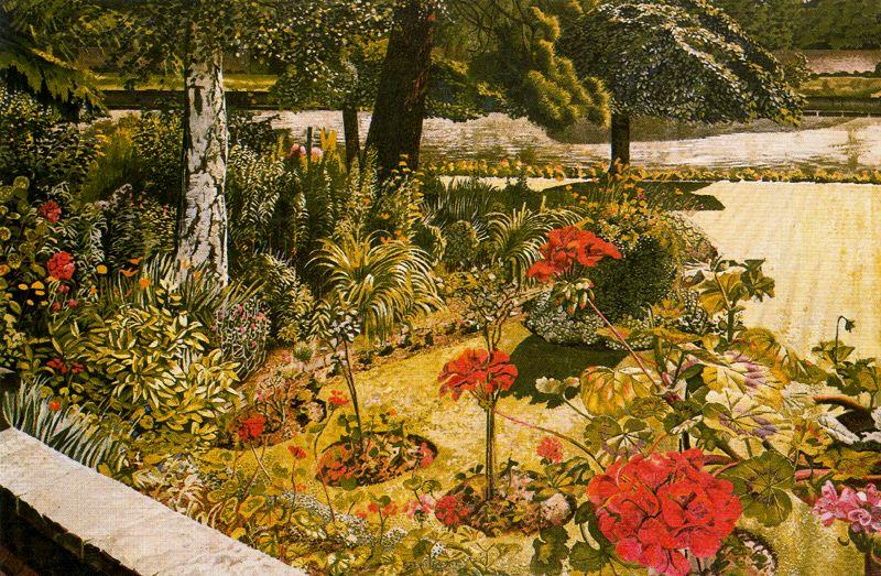 Wikioo.org - The Encyclopedia of Fine Arts - Painting, Artwork by Stanley Spencer - The Thames at Chauntry Court