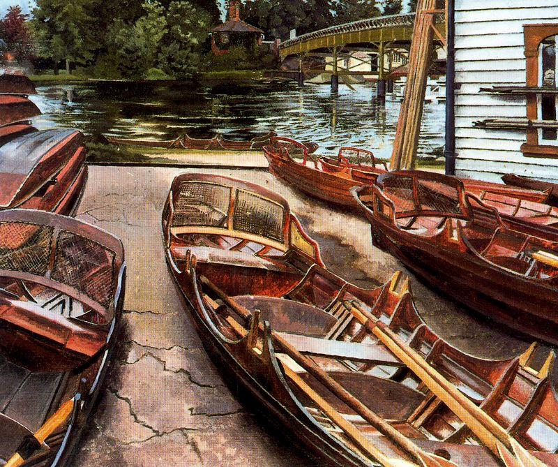 Wikioo.org - The Encyclopedia of Fine Arts - Painting, Artwork by Stanley Spencer - Turk's Boatyard. Cookham