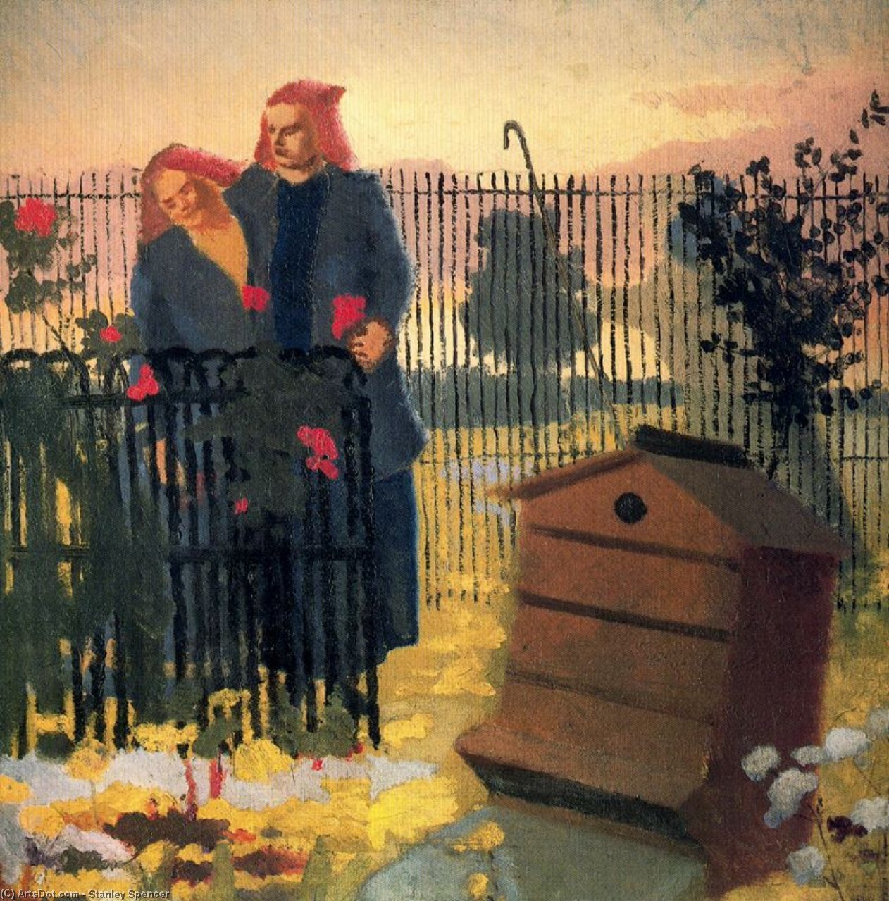 WikiOO.org - Енциклопедія образотворчого мистецтва - Живопис, Картини
 Stanley Spencer - Two girls and a Beehive