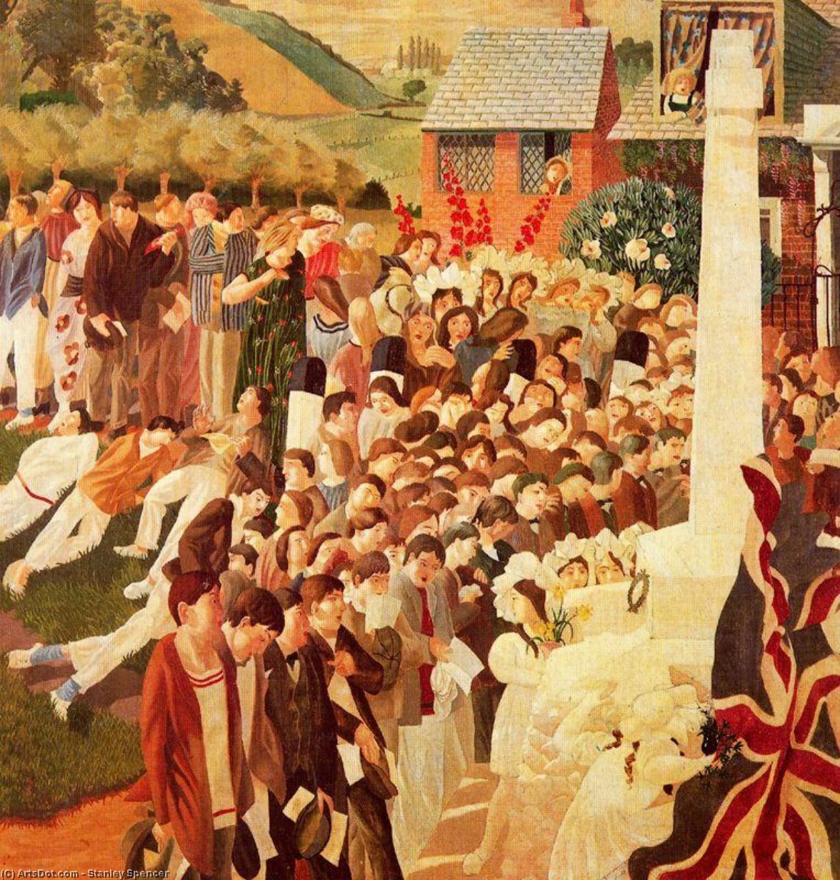 Wikioo.org - The Encyclopedia of Fine Arts - Painting, Artwork by Stanley Spencer - Unveiling Cookham war memorial