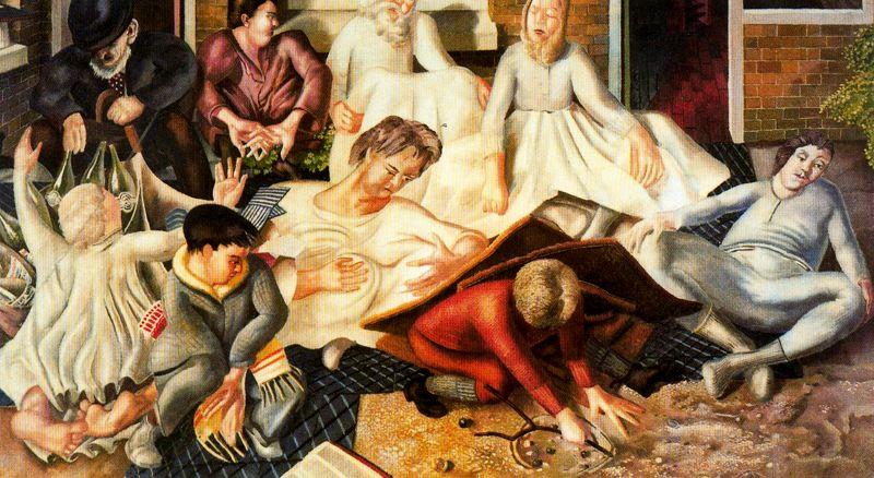 Wikioo.org - The Encyclopedia of Fine Arts - Painting, Artwork by Stanley Spencer - Villagers and Saints 1