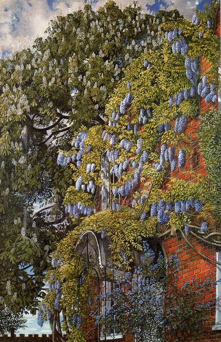 Wikioo.org – La Enciclopedia de las Bellas Artes - Pintura, Obras de arte de Stanley Spencer - Wisteria en Englefield