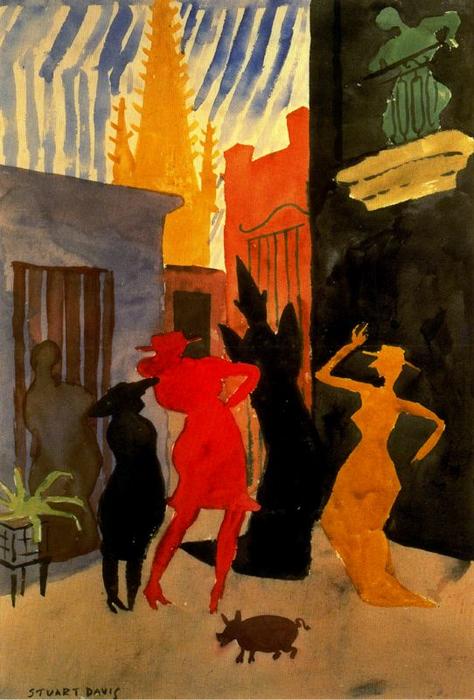 WikiOO.org - Енциклопедия за изящни изкуства - Живопис, Произведения на изкуството Stuart Davis - Dancers on Havana Street
