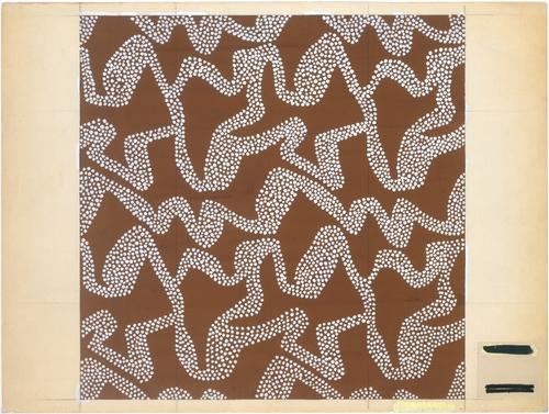 Wikioo.org - สารานุกรมวิจิตรศิลป์ - จิตรกรรม Stuart Davis - Fabric Design, abstract pattern of meandering dots