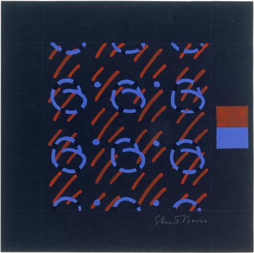 Wikioo.org - The Encyclopedia of Fine Arts - Painting, Artwork by Stuart Davis - Fabric Design, knots and streaks pattern