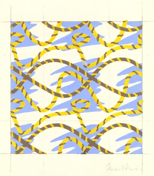 Wikioo.org - สารานุกรมวิจิตรศิลป์ - จิตรกรรม Stuart Davis - Fabric Design, rope motif