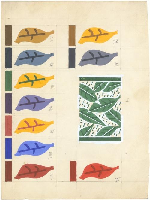 WikiOO.org - Encyclopedia of Fine Arts - Maalaus, taideteos Stuart Davis - Fabric Design, rose motif with blue stripe