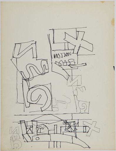 Wikioo.org - The Encyclopedia of Fine Arts - Painting, Artwork by Stuart Davis - Study for ''The Mellow Pad''