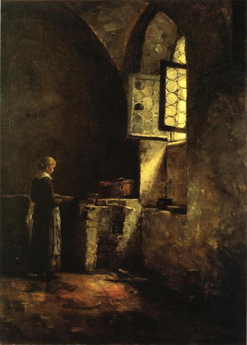 WikiOO.org - 백과 사전 - 회화, 삽화 Theodore Clement Steele - A Corner in the Old Kitchen of the Mittenheim Cloister