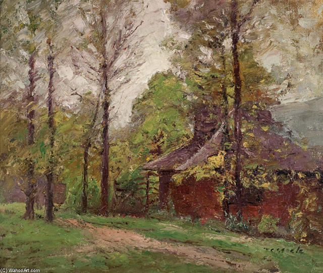 WikiOO.org - אנציקלופדיה לאמנויות יפות - ציור, יצירות אמנות Theodore Clement Steele - A Wet Day in Early Autumn