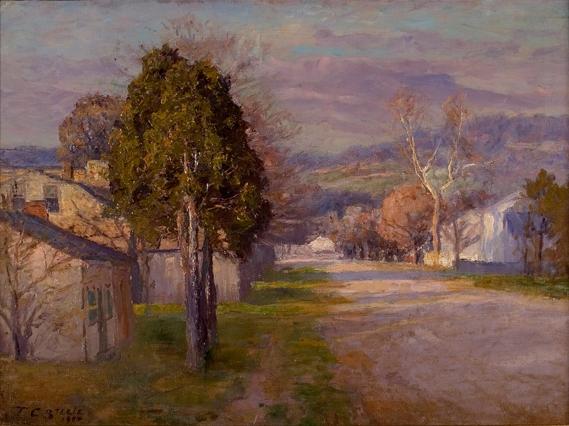 Wikioo.org - The Encyclopedia of Fine Arts - Painting, Artwork by Theodore Clement Steele - Brookville - A Street