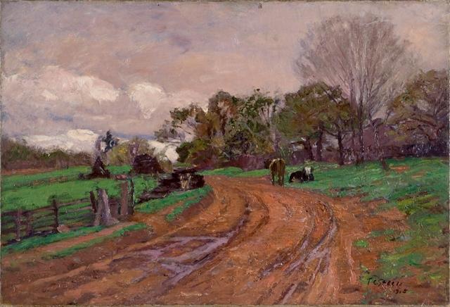 WikiOO.org - Encyclopedia of Fine Arts - Maalaus, taideteos Theodore Clement Steele - Curve in the Road