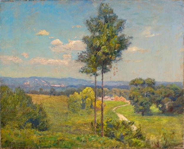 Wikioo.org - The Encyclopedia of Fine Arts - Painting, Artwork by Theodore Clement Steele - Curved Lane to a House