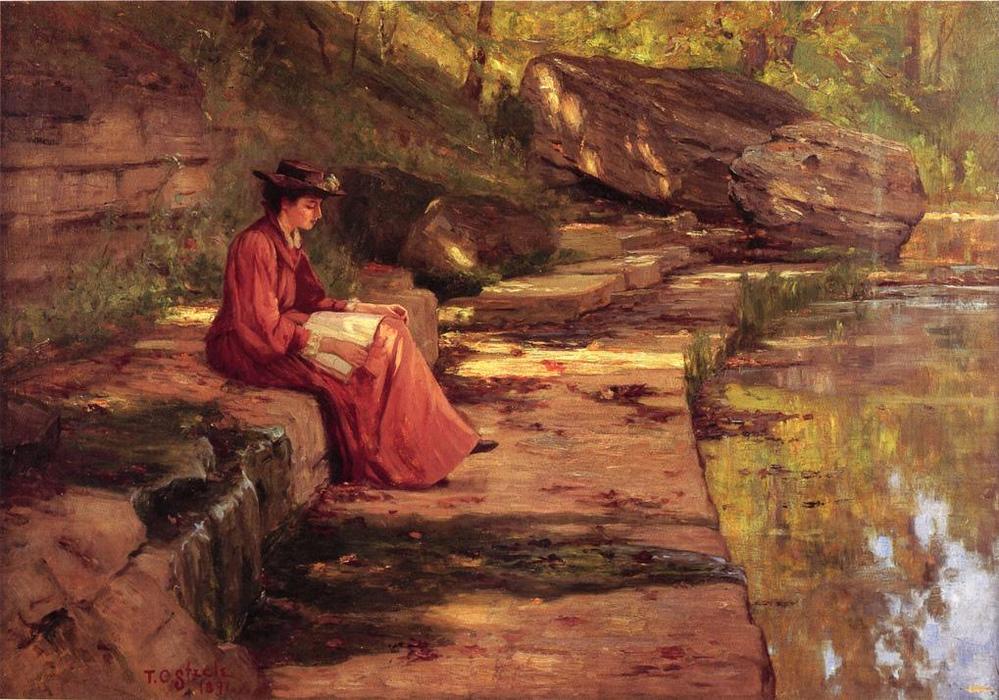 WikiOO.org - Encyclopedia of Fine Arts - Malba, Artwork Theodore Clement Steele - Daisy by the River