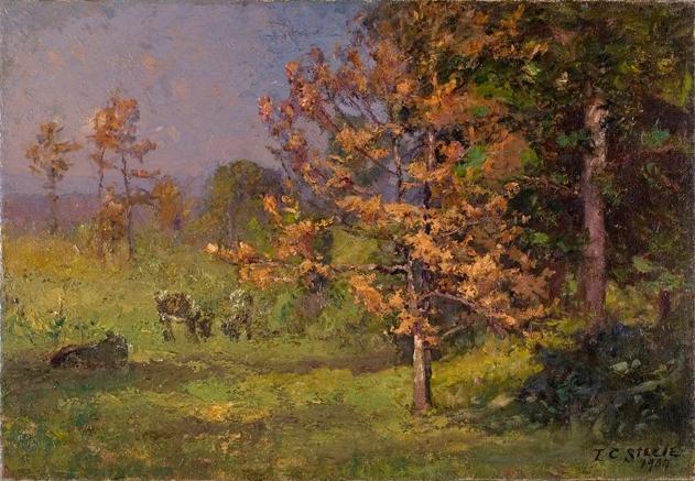 Wikioo.org - The Encyclopedia of Fine Arts - Painting, Artwork by Theodore Clement Steele - Early Autumn (The Autumn White Oak)