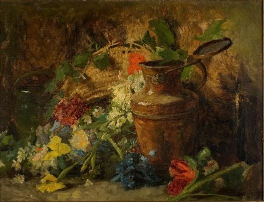 Wikioo.org - The Encyclopedia of Fine Arts - Painting, Artwork by Theodore Clement Steele - Flowers and Vase