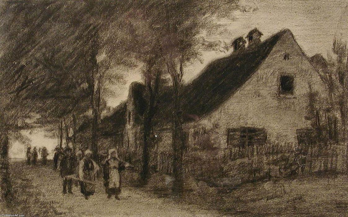 WikiOO.org - Encyclopedia of Fine Arts - Maľba, Artwork Theodore Clement Steele - Harvesters on Road