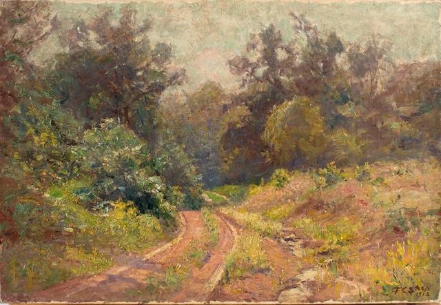 Wikioo.org - The Encyclopedia of Fine Arts - Painting, Artwork by Theodore Clement Steele - Into the Woods (Mid Summer, The Road)