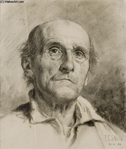 WikiOO.org - Güzel Sanatlar Ansiklopedisi - Resim, Resimler Theodore Clement Steele - Middle-aged bald man