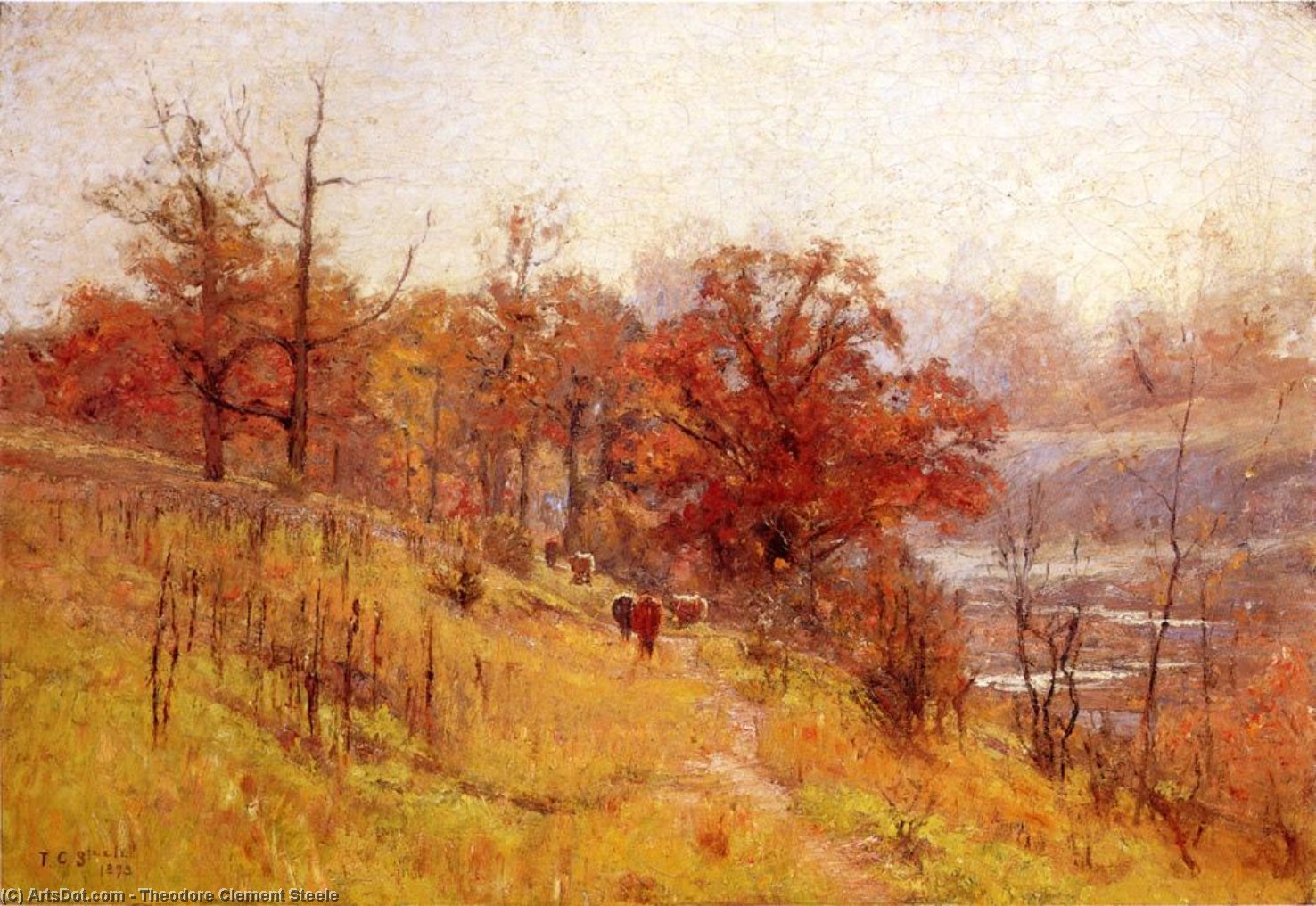 Wikioo.org - The Encyclopedia of Fine Arts - Painting, Artwork by Theodore Clement Steele - November's Harmony