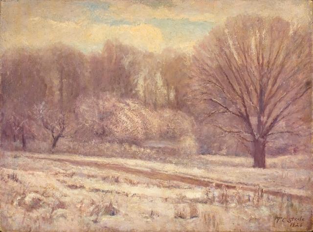 Wikioo.org - The Encyclopedia of Fine Arts - Painting, Artwork by Theodore Clement Steele - On the Jordan-In Snow and Mist