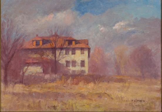 Wikioo.org - The Encyclopedia of Fine Arts - Painting, Artwork by Theodore Clement Steele - Phi Delta Fraternity House, IU Campus