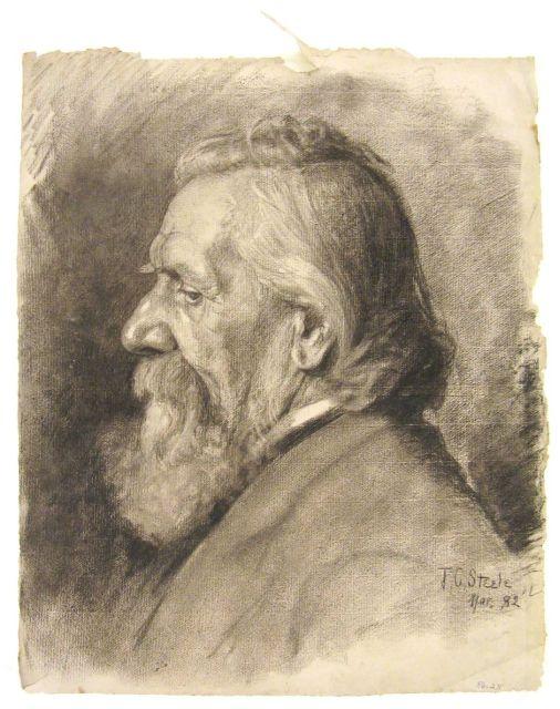 Wikioo.org - The Encyclopedia of Fine Arts - Painting, Artwork by Theodore Clement Steele - Portrait of an elderly man 2