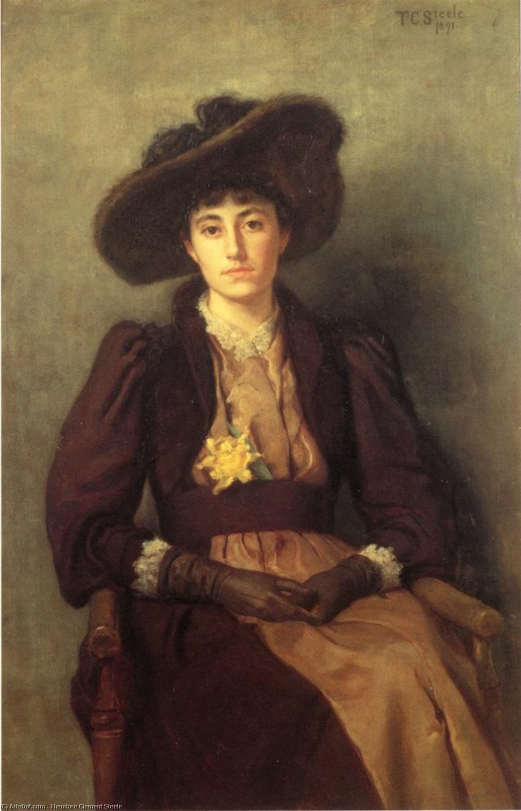 WikiOO.org - Encyclopedia of Fine Arts - Maľba, Artwork Theodore Clement Steele - Portrait of Daisy