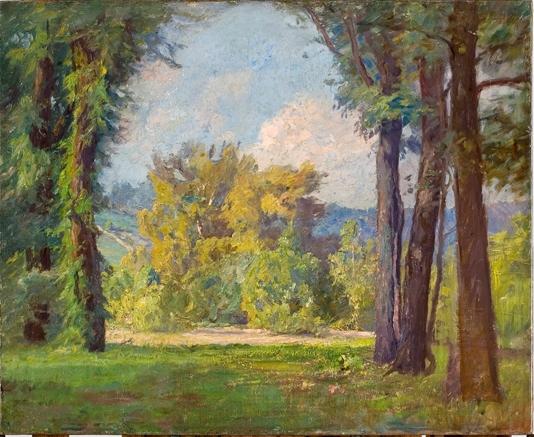 Wikioo.org - The Encyclopedia of Fine Arts - Painting, Artwork by Theodore Clement Steele - Radiant Day in Late Summer (Mid-Summer)